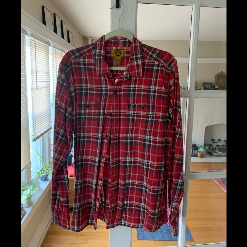 Stapleford Workwear Red Plaid Flannel Button Up Shirt